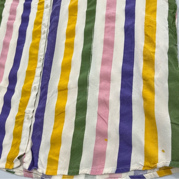 Compañía Fantástica Multi colour striped print midi shirt dress Short Sleeve M - Picture 12 of 16